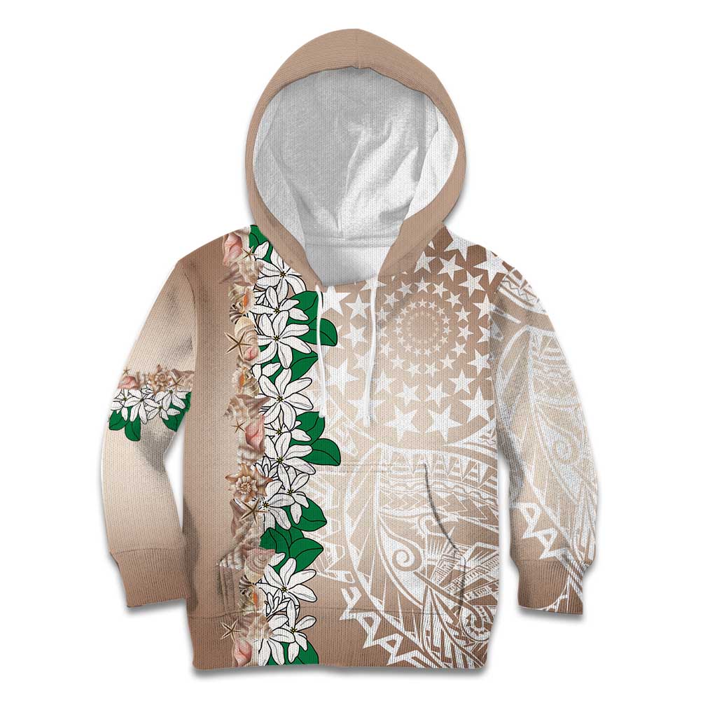 Cook Islands Tiare Maori With Conch Shell Kid Hoodie 2025 Pasifika Polynesian Tattoo
