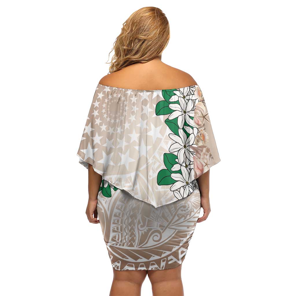 Cook Islands Tiare Maori With Conch Shell Off Shoulder Short Dress 2025 Pasifika Polynesian Tattoo