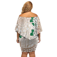 Cook Islands Tiare Maori With Conch Shell Off Shoulder Short Dress 2025 Pasifika Polynesian Tattoo