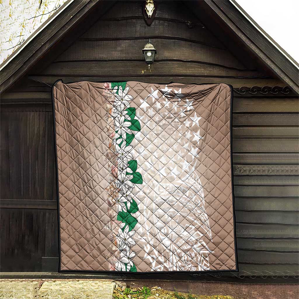 Cook Islands Tiare Maori With Conch Shell Quilt 2025 Pasifika Polynesian Tattoo LT14 - Polynesian Pride