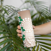 Cook Islands Tiare Maori With Conch Shell Skinny Tumbler 2025 Pasifika Polynesian Tattoo