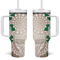 Cook Islands Tiare Maori With Conch Shell Tumbler With Handle 2025 Pasifika Polynesian Tattoo