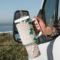 Cook Islands Tiare Maori With Conch Shell Tumbler With Handle 2025 Pasifika Polynesian Tattoo