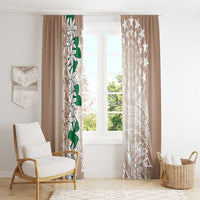 Cook Islands Tiare Maori With Conch Shell Window Curtain 2025 Pasifika Polynesian Tattoo