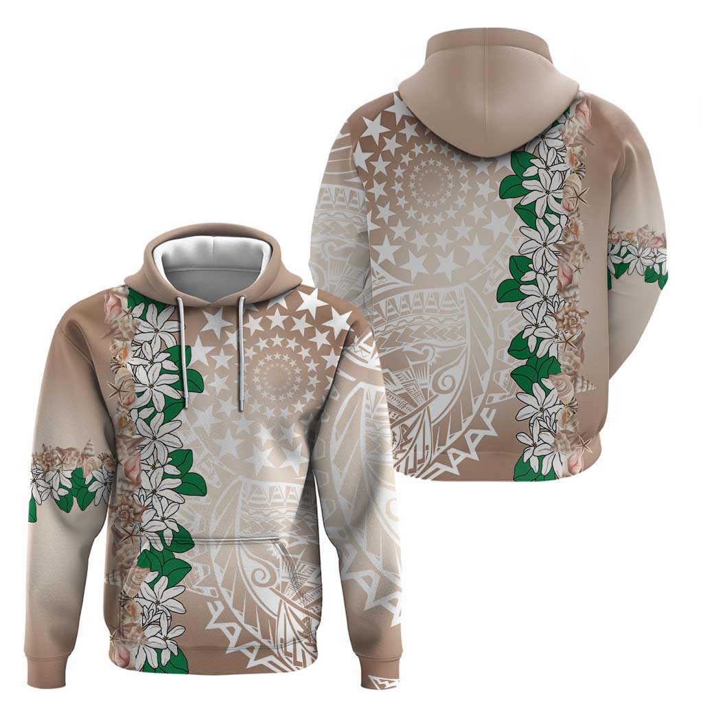 Cook Islands Tiare Maori With Conch Shell Zip Hoodie 2025 Pasifika Polynesian Tattoo