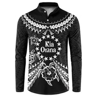 Kia Orana Cook Islands Button Sweatshirt 2025 Pasifika Polynesian Turtle Black Color