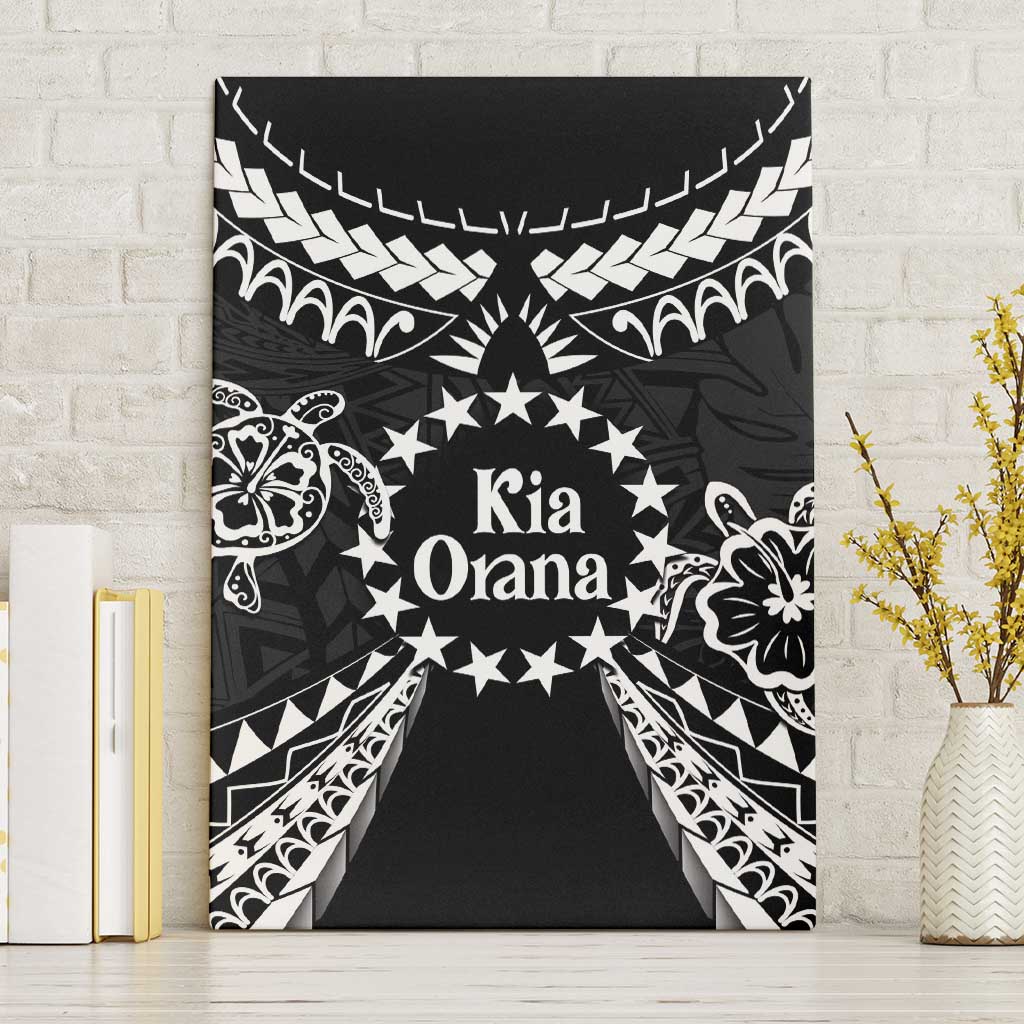 Kia Orana Cook Islands Canvas Wall Art 2025 Pasifika Polynesian Turtle Black Color