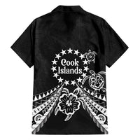 Kia Orana Cook Islands Family Matching Off Shoulder Short Dress and Hawaiian Shirt 2025 Pasifika Polynesian Turtle Black Color
