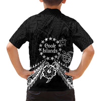 Kia Orana Cook Islands Kid Hawaiian Shirt 2025 Pasifika Polynesian Turtle Black Color