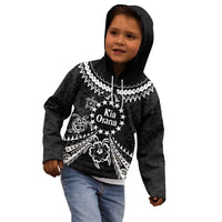 Kia Orana Cook Islands Kid Hoodie 2025 Pasifika Polynesian Turtle Black Color