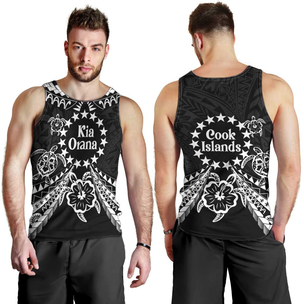 Kia Orana Cook Islands Men Tank Top 2025 Pasifika Polynesian Turtle Black Color