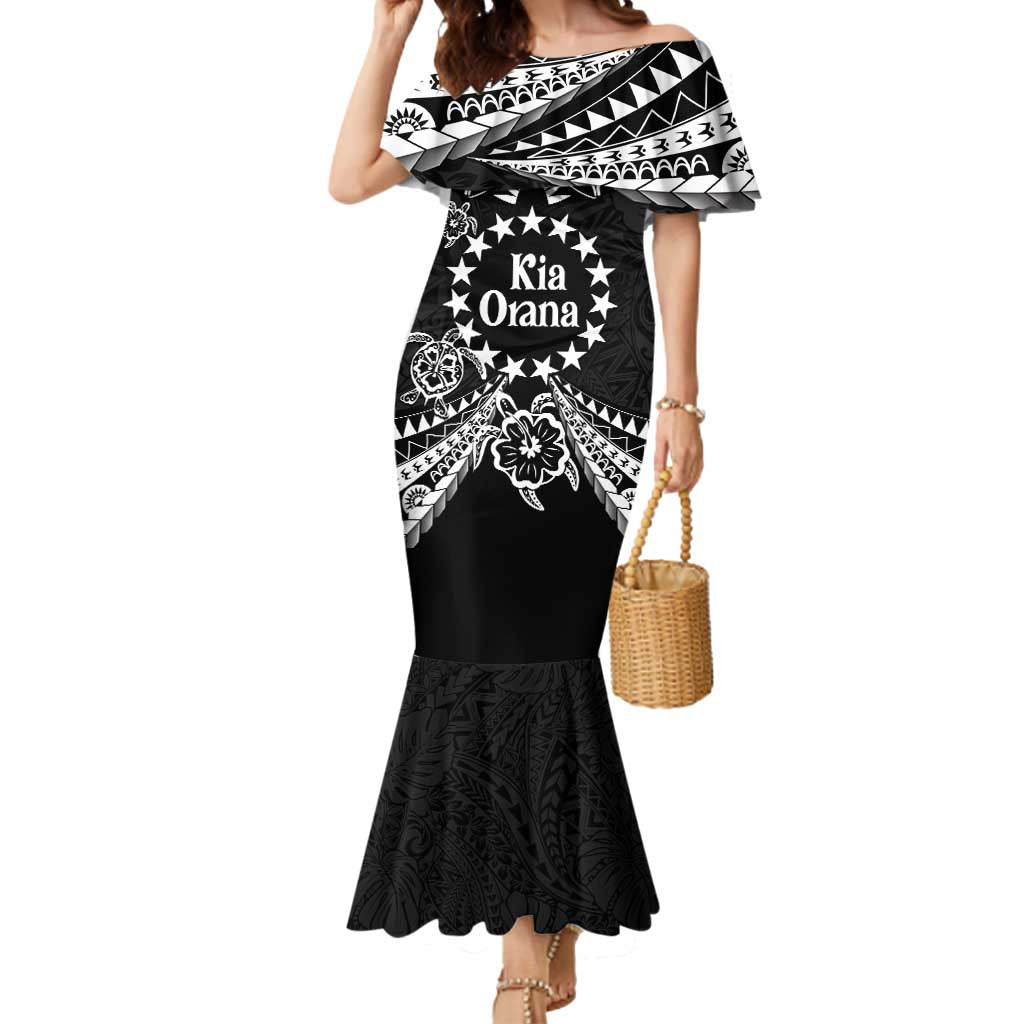 Kia Orana Cook Islands Mermaid Dress 2025 Pasifika Polynesian Turtle Black Color