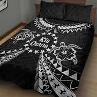 Kia Orana Cook Islands Quilt Bed Set 2025 Pasifika Polynesian Turtle Black Color