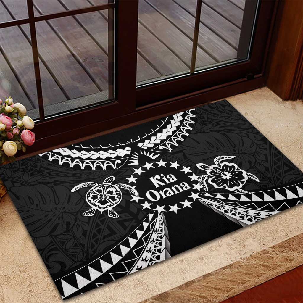 Kia Orana Cook Islands Rubber Doormat 2025 Pasifika Polynesian Turtle Black Color LT14 - Polynesian Pride