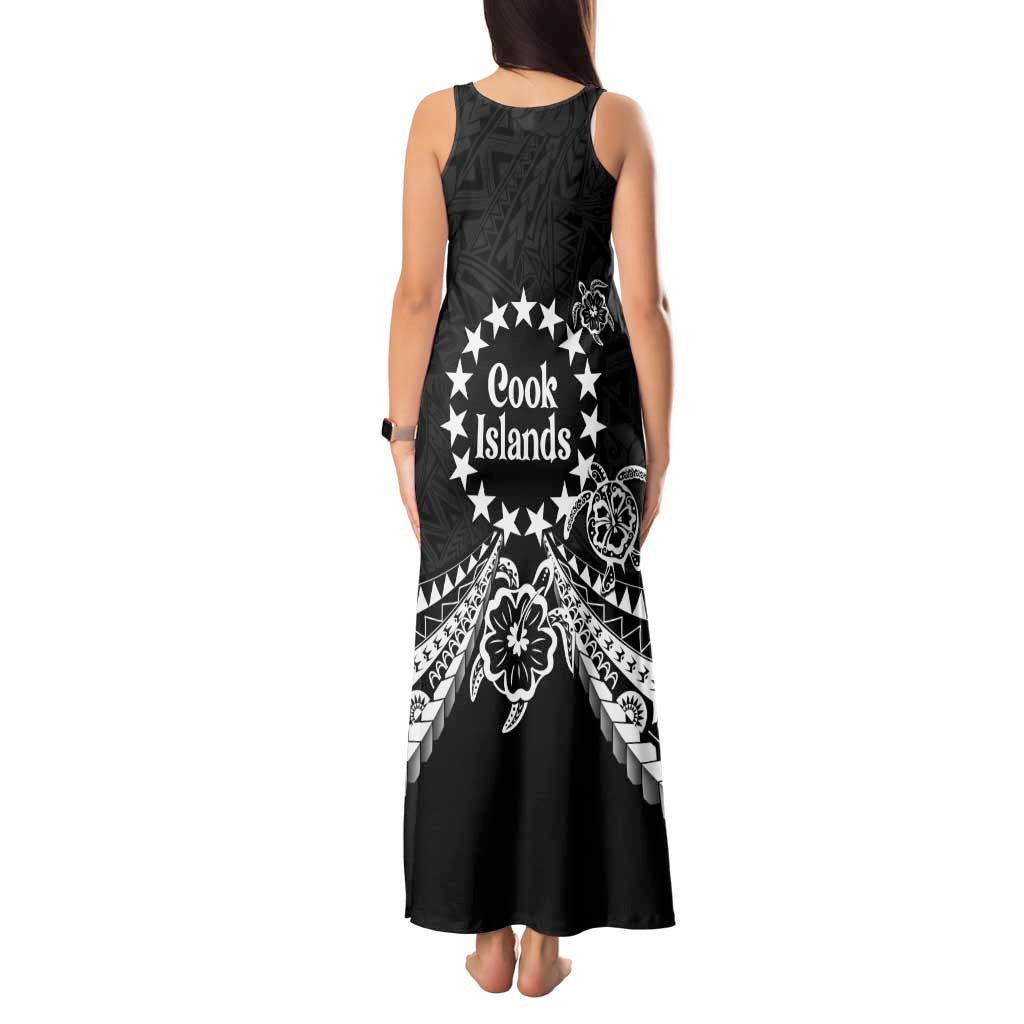 Kia Orana Cook Islands Tank Maxi Dress 2025 Pasifika Polynesian Turtle Black Color