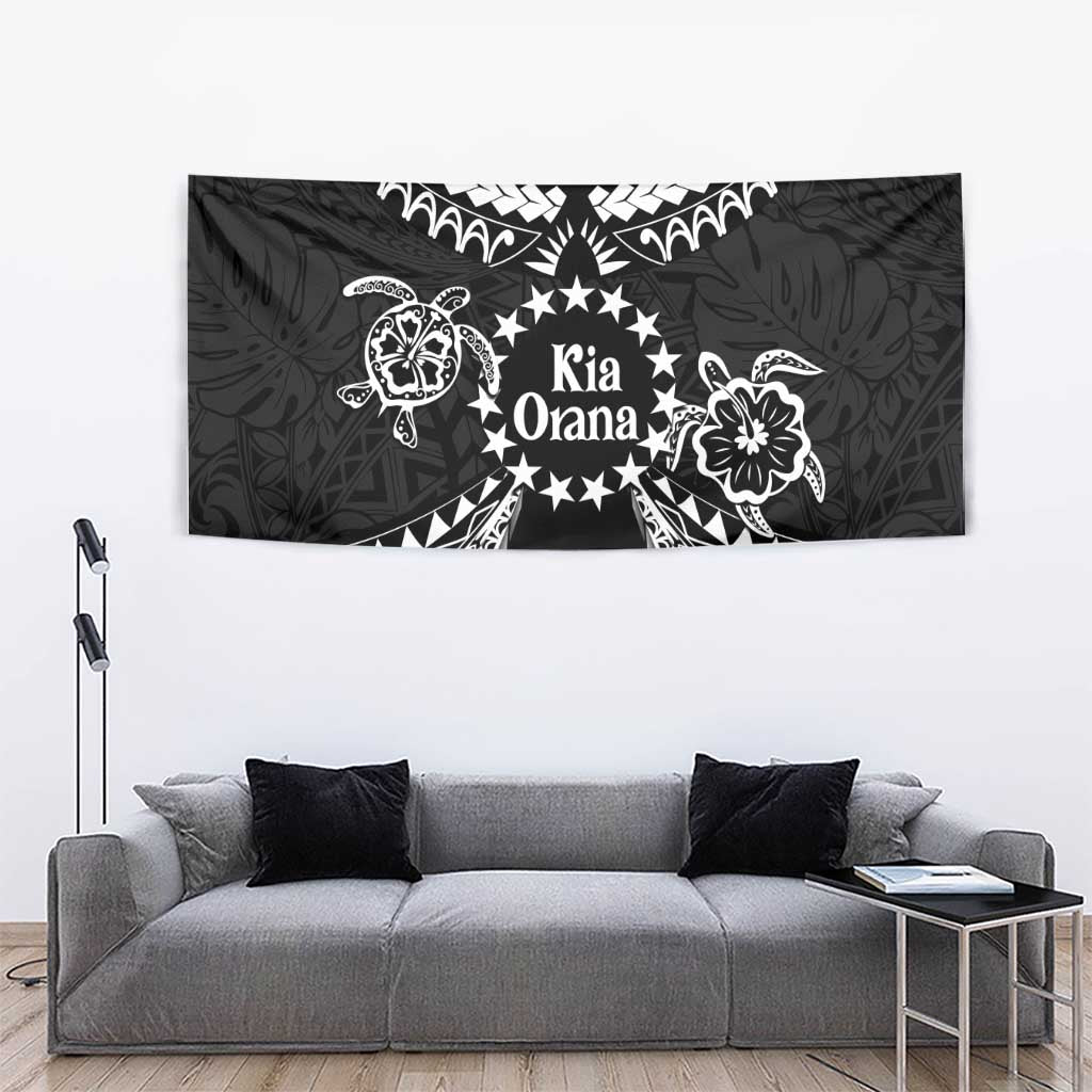 Kia Orana Cook Islands Tapestry 2025 Pasifika Polynesian Turtle Black Color LT14 - Polynesian Pride