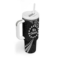 Kia Orana Cook Islands Tumbler With Handle 2025 Pasifika Polynesian Turtle Black Color