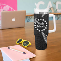 Kia Orana Cook Islands Tumbler With Handle 2025 Pasifika Polynesian Turtle Black Color