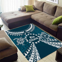 Kia Orana Cook Islands Area Rug Polynesian Turtle Crowberry Blue Color