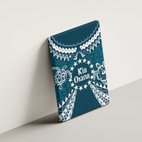 Kia Orana Cook Islands Canvas Wall Art Polynesian Turtle Crowberry Blue Color