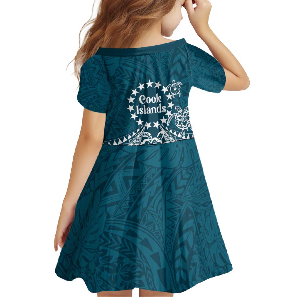 Kia Orana Cook Islands Family Matching Tank Maxi Dress and Hawaiian Shirt Polynesian Turtle Crowberry Blue Color