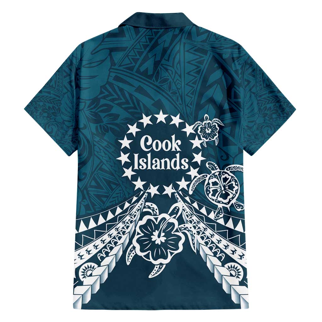 Kia Orana Cook Islands Family Matching Tank Maxi Dress and Hawaiian Shirt Polynesian Turtle Crowberry Blue Color