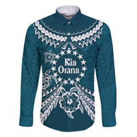 Kia Orana Cook Islands Family Matching Tank Maxi Dress and Hawaiian Shirt Polynesian Turtle Crowberry Blue Color
