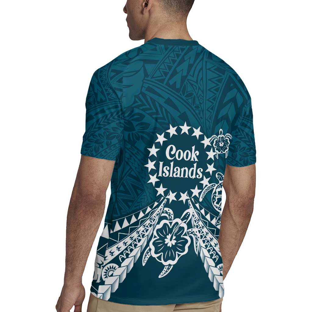 Kia Orana Cook Islands Rugby Jersey Polynesian Turtle Crowberry Blue Color