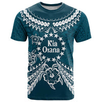 Kia Orana Cook Islands T Shirt Polynesian Turtle Crowberry Blue Color LT14 Crowberry Blue - Polynesian Pride