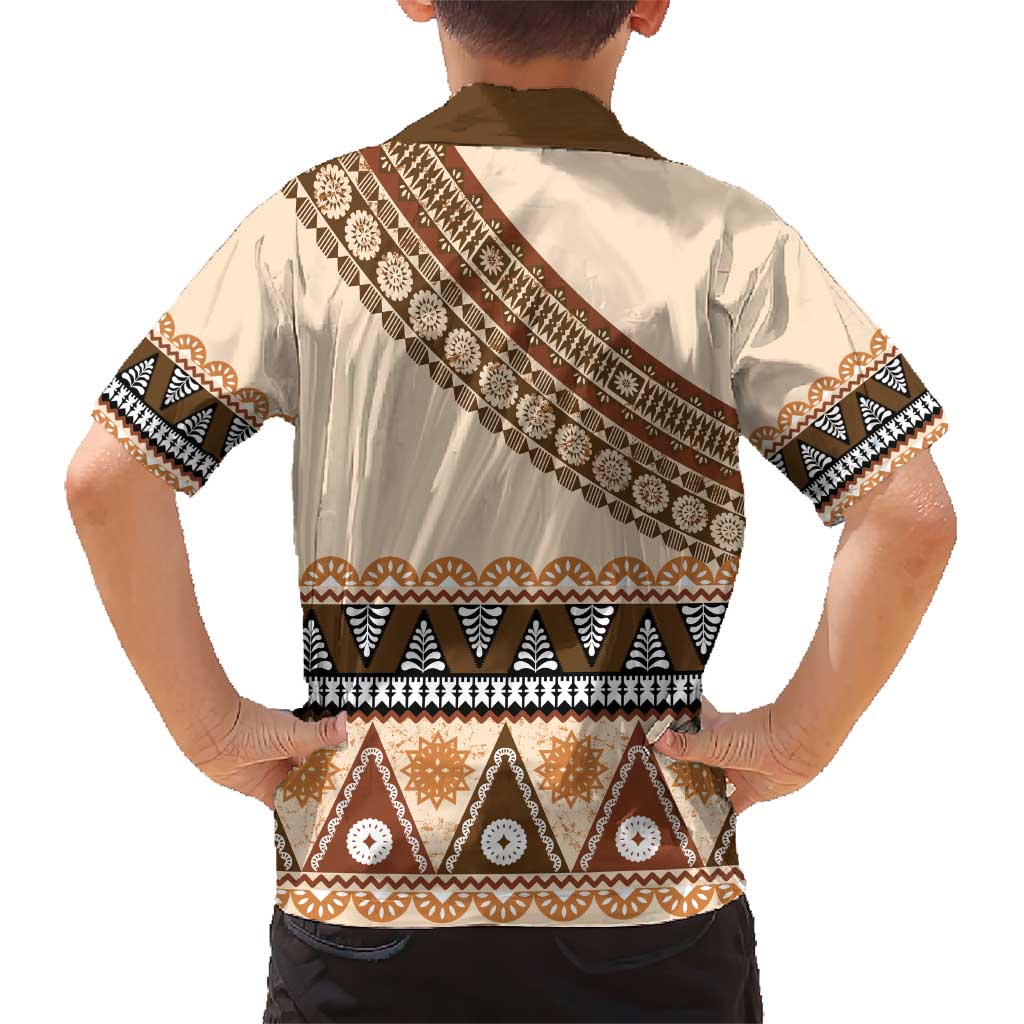 Bula Fiji Family Matching Short Sleeve Bodycon Dress and Hawaiian Shirt 2025 Pasifika Traditional Fijian Masi