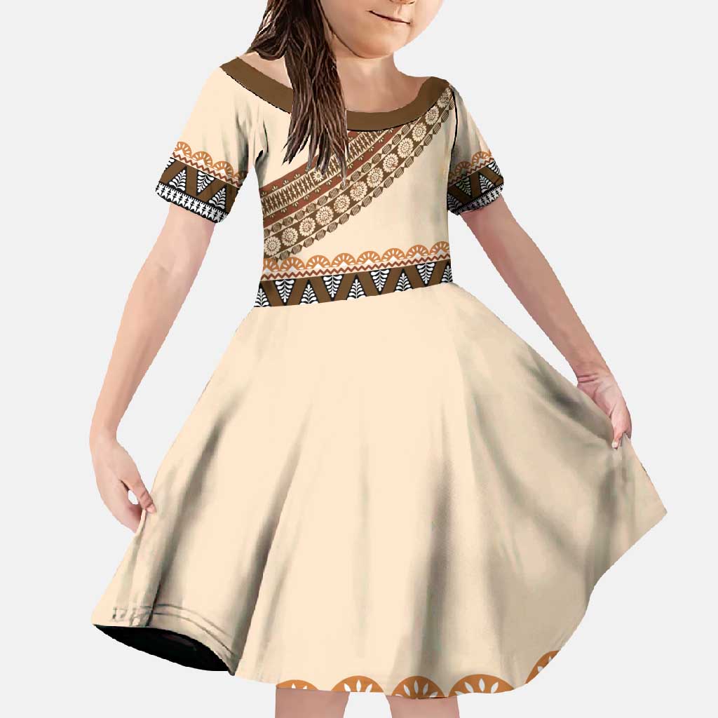 Bula Fiji Family Matching Short Sleeve Bodycon Dress and Hawaiian Shirt 2025 Pasifika Traditional Fijian Masi