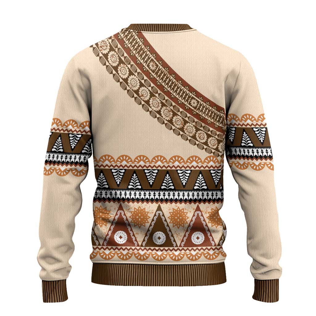Bula Fiji Ugly Christmas Sweater 2025 Pasifika Traditional Fijian Masi - Polynesian Pride