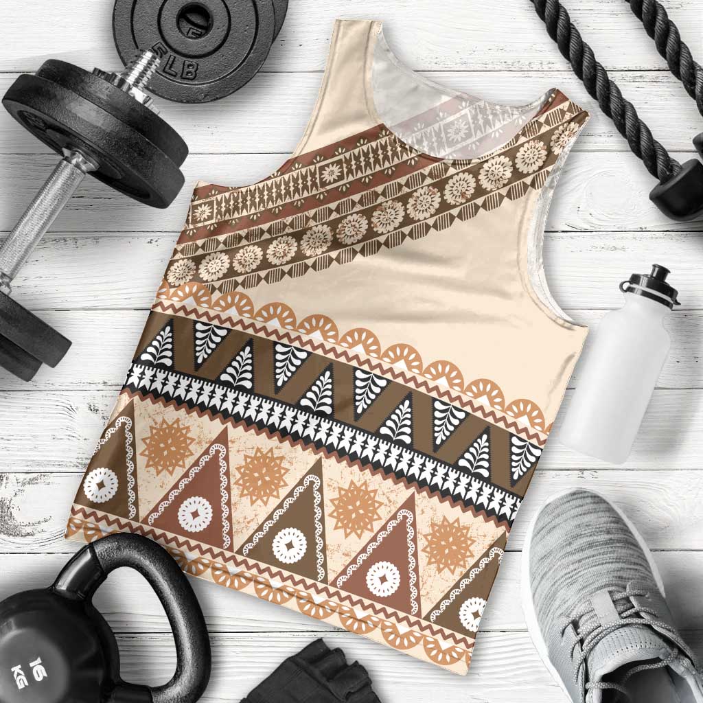 Bula Fiji Men Tank Top 2025 Pasifika Traditional Fijian Masi