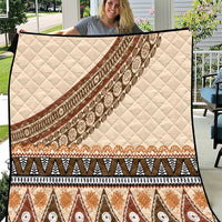 Bula Fiji Quilt 2025 Pasifika Traditional Fijian Masi LT14 Beige - Polynesian Pride