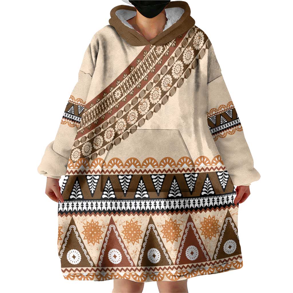 Bula Fiji Wearable Blanket Hoodie 2025 Pasifika Traditional Fijian Masi