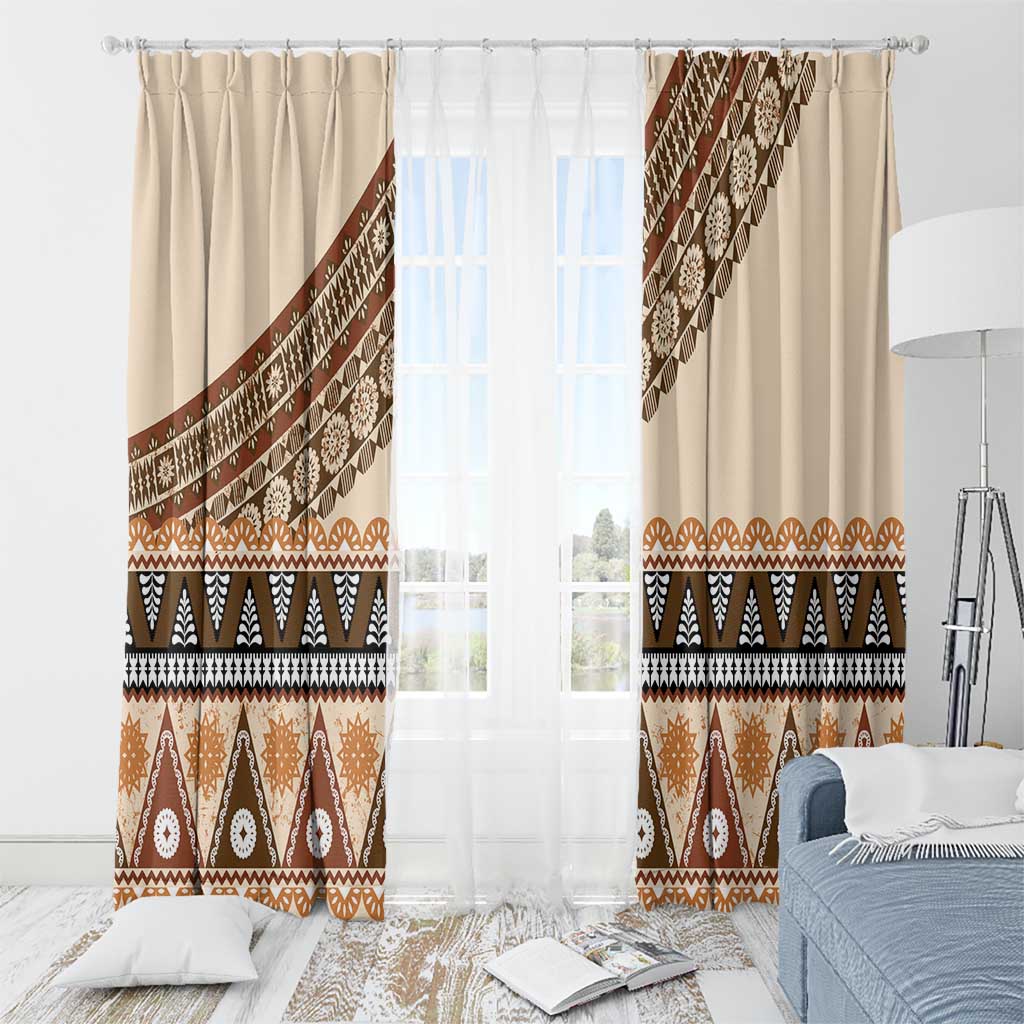 Bula Fiji Window Curtain 2025 Pasifika Traditional Fijian Masi