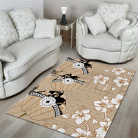 Bula Fiji Iri Buli Area Rug Woven Fan With Fijian Tapa