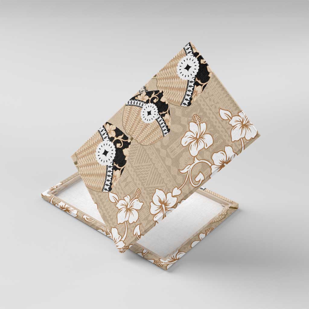 Bula Fiji Iri Buli Canvas Wall Art Woven Fan With Fijian Tapa