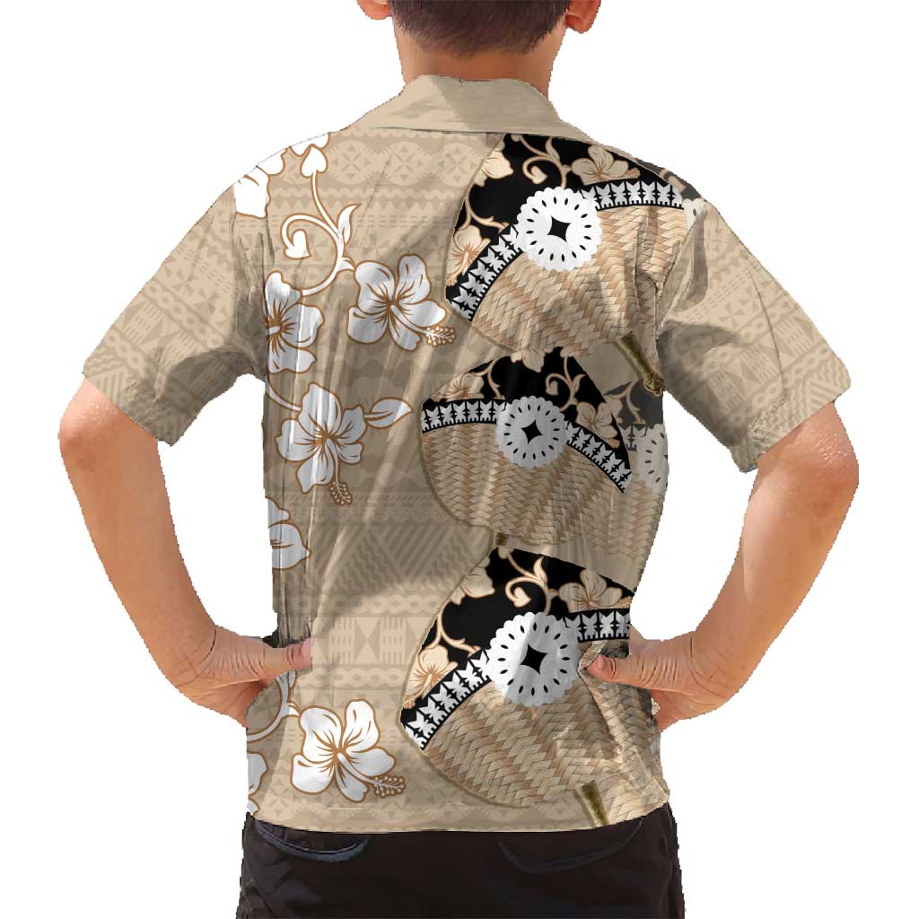 Bula Fiji Iri Buli Family Matching Puletasi and Hawaiian Shirt Woven Fan With Fijian Tapa LT14 - Polynesian Pride