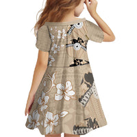 Bula Fiji Iri Buli Family Matching Short Sleeve Bodycon Dress and Hawaiian Shirt Woven Fan With Fijian Tapa