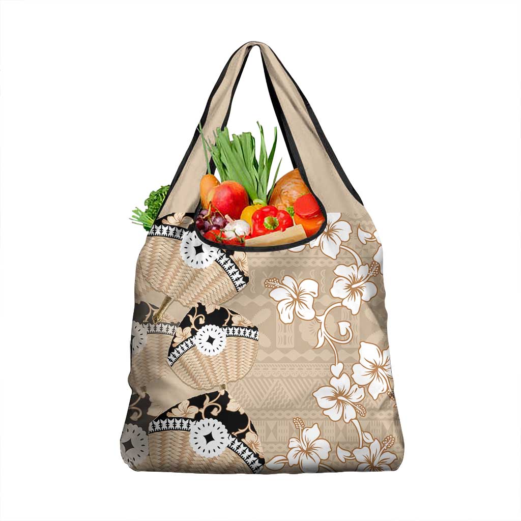 Bula Fiji Iri Buli Grocery Bag Woven Fan With Fijian Tapa