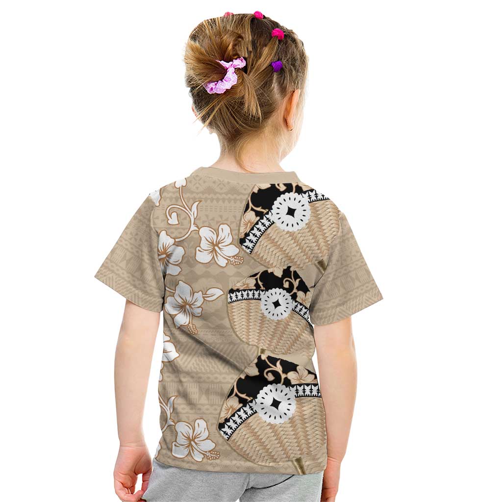 Bula Fiji Iri Buli Kid T Shirt Woven Fan With Fijian Tapa LT14 - Polynesian Pride