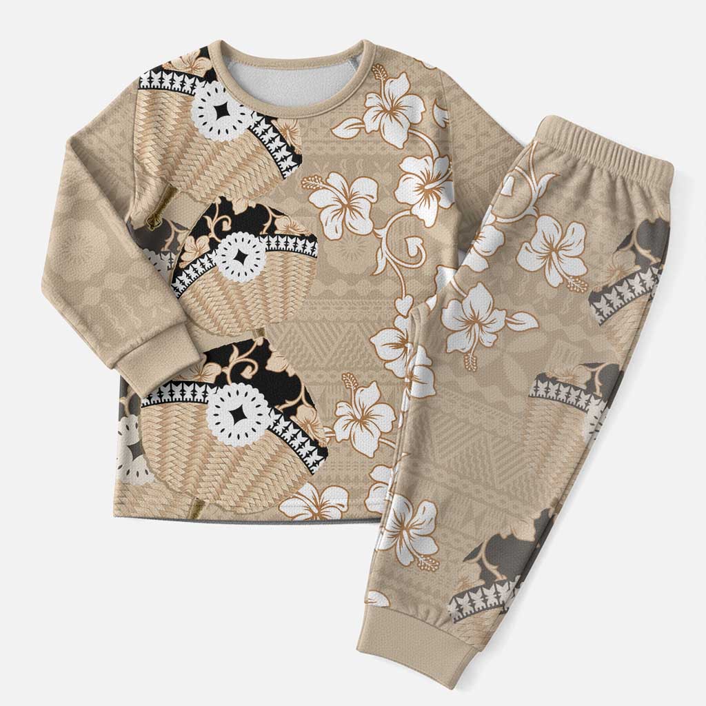 Bula Fiji Iri Buli Christmas Pajama Set Woven Fan With Fijian Tapa - Polynesian Pride
