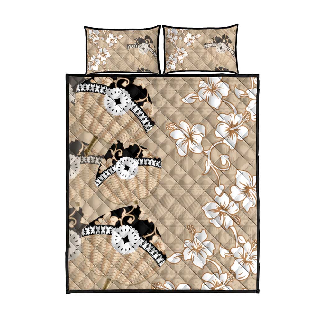 Bula Fiji Iri Buli Quilt Bed Set Woven Fan With Fijian Tapa