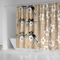 Bula Fiji Iri Buli Shower Curtain Woven Fan With Fijian Tapa