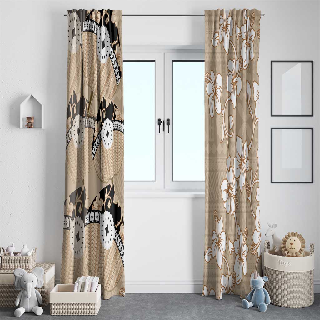 Bula Fiji Iri Buli Window Curtain Woven Fan With Fijian Tapa