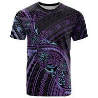 Teal Purple Polynesia Plumeria Tattoo T Shirt