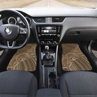 Brown Polynesia Plumeria Tattoo Car Mats