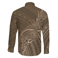 Brown Polynesia Plumeria Tattoo Family Matching Mermaid Dress and Hawaiian Shirt