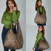 Brown Polynesia Plumeria Tattoo Grocery Bag